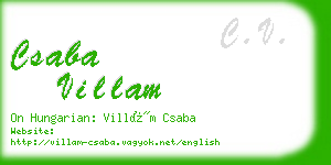 csaba villam business card